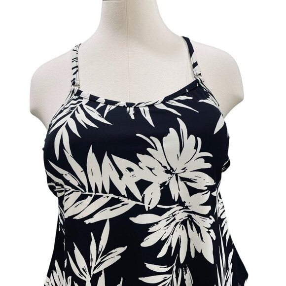 Plus Size One Piece Swimsuit Tropical Print 20W Resort Pool Beach Summer - Picture 4 of 10